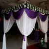 3 * 6m Bruiloft Party Stage Celebration Achtergrond Satin Gordijn Drape Pilar Plafond Achtergrond Huwelijksdecoratie Sluier WT016