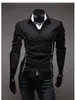 Chemises pour hommes New Mens Slim Fit Casual Robe Shirts Couleur: noir, gris, blanc