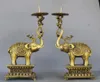 Chine Royal Laiton Cuivre Dragon ￉l￩phants Statue Une paire Lustre