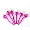 3D Gül Çiçek Şekli Makyaj Fırçalar Seti Kozmetik Araçları 6 Adet Yumuşak Gül Çiçek Makyaj Fırça Yüz Pudra Göz Farı Mermaid Fırçalar