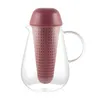 Borosiliacaatglas theepot met filterinfuser creatieve hittebestendigheid bloem koffie thee pot 720 ml 25.4oz