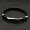 Health Magnetic energy Identification Bangle bracelet black silicone stainless steel magnet benefit high polished red black white colors