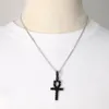 Pendentif clé de vie Ankh égyptien noir, assorti à différentes chaînes, collier Hip hop à la mode, articles de bijoux pour femmes et hommes