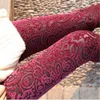 Groothandel-2016 Nieuwe Casual Mode Vrouwen Leggings Sexy Vintage Skinny Bloemen Kant Veet Zien Door Elastische Stretch Hoge Taille Broek