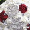 White Wine Red Wedding Bridal Bouquets Simulation Flower Wedding Supplies Artificial Flower Crystal Sweet 15 Quinceanera Bouquets 6423604