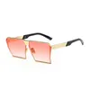 Fashion Oversized Square Women Sunglasses for party beach Men UV400 Gradient Vintage Brand Designer Eyeglasses Frames Rimless Glass