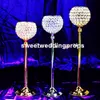 Crystal Ball Set-Silver Crystal Table Candlesticks Wedding Centerpiece