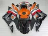 Injektionsgjutna Fairings för Honda CBR600RR 07 08 Orange Black Bodywork Fairing Kit CBR600RR 2007 2008 OT34