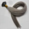 Extensions de cheveux gris argent extensions de fusion 100g extension de cheveux en U kératine 100s 4B 4C