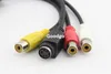 2pcs\ Bag Freeshipping VGA to 3 RCA D-Sub VGA SVGA to S-Video 3 RCA TV AV Converter Cable Adapter M/F Connector