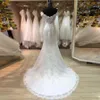 Bellissimo abito da sposa a sirena con spalle scoperte sexy 2019 Vestido De Novia Casamento Abiti da sposa in pizzo Abito da sposa in pizzo con scollo staccabile