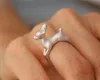 Schattige bambi herten ringen, verstelbare 3d dieren ringen mat goud zilver kleur vrouwen kinderen beste kerstcadeaus