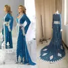 Plus Size Arabski Kaftans Formalne Suknie Wieczorowe Robes De Soirée Szyfonowe Długie Rękaw Prom Dresses 2019