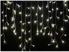 LED Cortina Carámbana Fairy String Lights 4M 100LEDS Lámparas de Barra de Hielo Navidad 110V / 220V Año Nuevo Jardín Navidad Navidad Boda Decoración