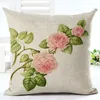 pink floral throw pillow case for sofa chair bed fuchsia flowers cushion cover peony almofada garden plant cojines
