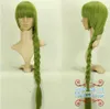 100% nuevo nuevo cuadro de moda de alta calidad de encaje completo wigsharajuku fluffy wig oblique bangs largo cabello menta verde cosplaywig