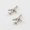 MIC 500PCS Antik Silver Zink Alloy 3D-flygplan Charm Pendants DIY Smycken 15.5x22.5 mm A-004