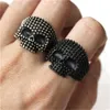 2pcs / mycket nyaste design populär cool skalle ring 316l rostfritt stål mode smycken band fest New Ghost Skull ring