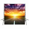Vinyl Cloth Photography Backdrops Road Beautiful Sunset Scenery Colorful Cloud Sky Outdoor Scenic Backgrounds for Photo Studio