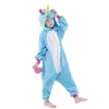 Blue and Pink Unicorn Cosplay Kigurumis Children Halloween Carnival Mardi Gras Costumes Kids Onesie Pajamas309z