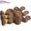 Clearance Sale Mixed 3 Pieces Body Wave Malaysian Virgin Human Hair Weave Bundles #4 Dark Brown Wavy Natural Weft Full Bodywave Sew In Extensions