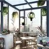 Hängande lampa Geometriska växter Pot Iron Square Round Suspension Pendant Lätt Nature Designer för inredning Restaurang Cafe Lighting