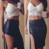 All'ingrosso- Sexy Crop Top da donna Boho Translucent Underwear Sexy Sheer Lace Bralette Lingerie Bra Crop Top H34