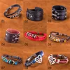 orden mezclada 50 unids / lote 1 unid / modelo pu cuero steampunk pulseras infinito creer amor reloj encantos de cuero pulseras para mujeres niñas # BA161