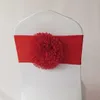 100pcs Złota Królewska Bule Red Silver Big Sunflower Skass Spandex Band Bow for Wedding Decor