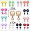 Korean fashion retro earrings double beads before and after the size of candy color pearl earrings