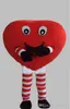 2017 Vente chaude Nouveau professionnel nouveau Red Heart Halloween Mascot Costume Fancy Dishy Animal Mascot Costume Livraison gratuite