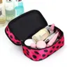 Portable Double-Deck Zipped Enclosure Water Resistent Nylon Kosmetisk Retro Dot Multi Functional Beauty Makeup Handväska