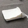 Großhandel Heißer Verkauf Tragbare 100 stück 8x10 cm Baumwolle Musselin Wiederverwendbare Kordelzug Taschen Verpackung Bad Seife Kräuter filter Teebeutel