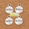 Believe Round Spacer Charm Beads 300pcs/lot 15.4x11.8mm Antique Silver/Gold/Bronze Pendants Jewelry DIY L350 LZsilver