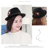 Autumn Winter Women Wool Felt Jazz Cap Hat Trend Lady Fedora Trilby Hats with Feather European US Female Feltro Hat GH-252