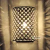 Moderno Cristal Semi-Círculo Quarto de Parede Espelho Espelho Front De Parede Sconce Quarto Bedside Luminária De Parede Luminárias Corredor Corredor De Cristal