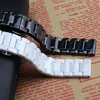 Nya svart keramiska vita klockband 14mm 16mm 18mm 20mm 22mm Bright Beautiful Watch Band Rem Armelets Butterfly Clasp Deployment8788910