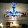 Free Shipping D65cm 6L Purple/Green/Blue Crystal Chandelier LED Candelabro for Coffee Shop Bar Kid Modern Led Crystal Chandelier