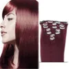 Clip In Human Hair Extensions Double Drawn Fashionable Burg Clip In Human Hair Extensions Clip Hair