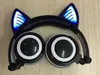 Bluetooth Wireless Cat Ears Headphones Foldable Headband earphone with LED cosplay Headset For Mobile Phone PC Laptop