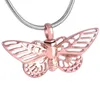 Design Design Hollow Butterfly Ze Stali Nierdzewnej Kobiety Memorial Ash Pamiątka Zwierząt Urn Kremacja Biżuteria Wisiorek Naszyjnik Kobiety