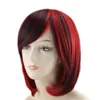 Woodfestival Red Red Short Short Hair Natural شعر مستعار مستقيم مع الانفجارات