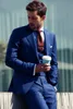 Royal Blue Blazer Masculino Slim fit Abiti da uomo Wedding Groom Costume Homme 3 pezzi Best Man Groomsmen Smoking (giacca + pantaloni + gilet)