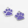 100 SZTUK Mieszany Emalia Cynku Stopu Paw Print Charms Wisiorki Do Biżuterii Dokonywanie Naszyjnik DIY Akcesoria 17x17.5mm 8 Kolor