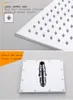 Cabeça de chuveiro de chuva LED suspensa de 12 polegadas para banheiro de níquel escovado quadrado com braço de chuveiro 9290202