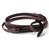 Black Anchor Leather Bracelets Multilayer Leather Cuff Wrap Bracelet Fashion Jewelry