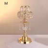 Ny märklig metall Golden Candle Holder med kristaller Delikat Bröllop Candelabra Centerpiece Home Decoration Candlesticks 3 Storlek