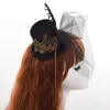 Schwarz Gothic Frauen Steampunk Getriebe Flügel Uhr Schmetterling Min Top Hut Spitze Haarspange Headwear Cosplay Zubehör