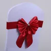 Кожаный привязки лук спандекс стул полоса с красочным бантом для украшения свадебного украшения декор день рождения