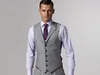 Custom Made Groom Tuxedos Light Grey Groomsmen Custom Made Side Vent Best Man Suit Wedding/Men Suits Bridegroom (Jacket+Pants+Tie+Vest) G379